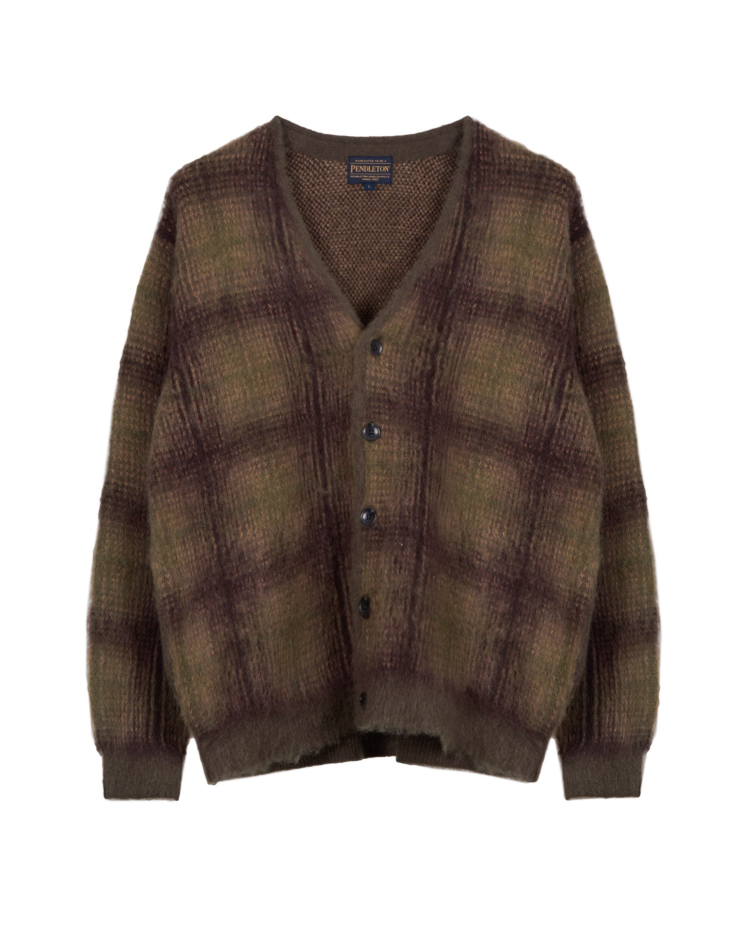 モヘア混シャギーチェックカーディガン – PENDLETON WOOLEN MILLS