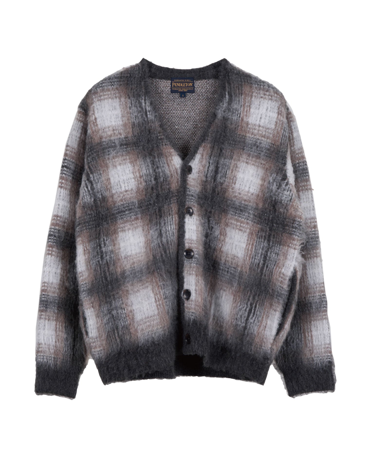 モヘア混シャギーチェックカーディガン – PENDLETON WOOLEN MILLS