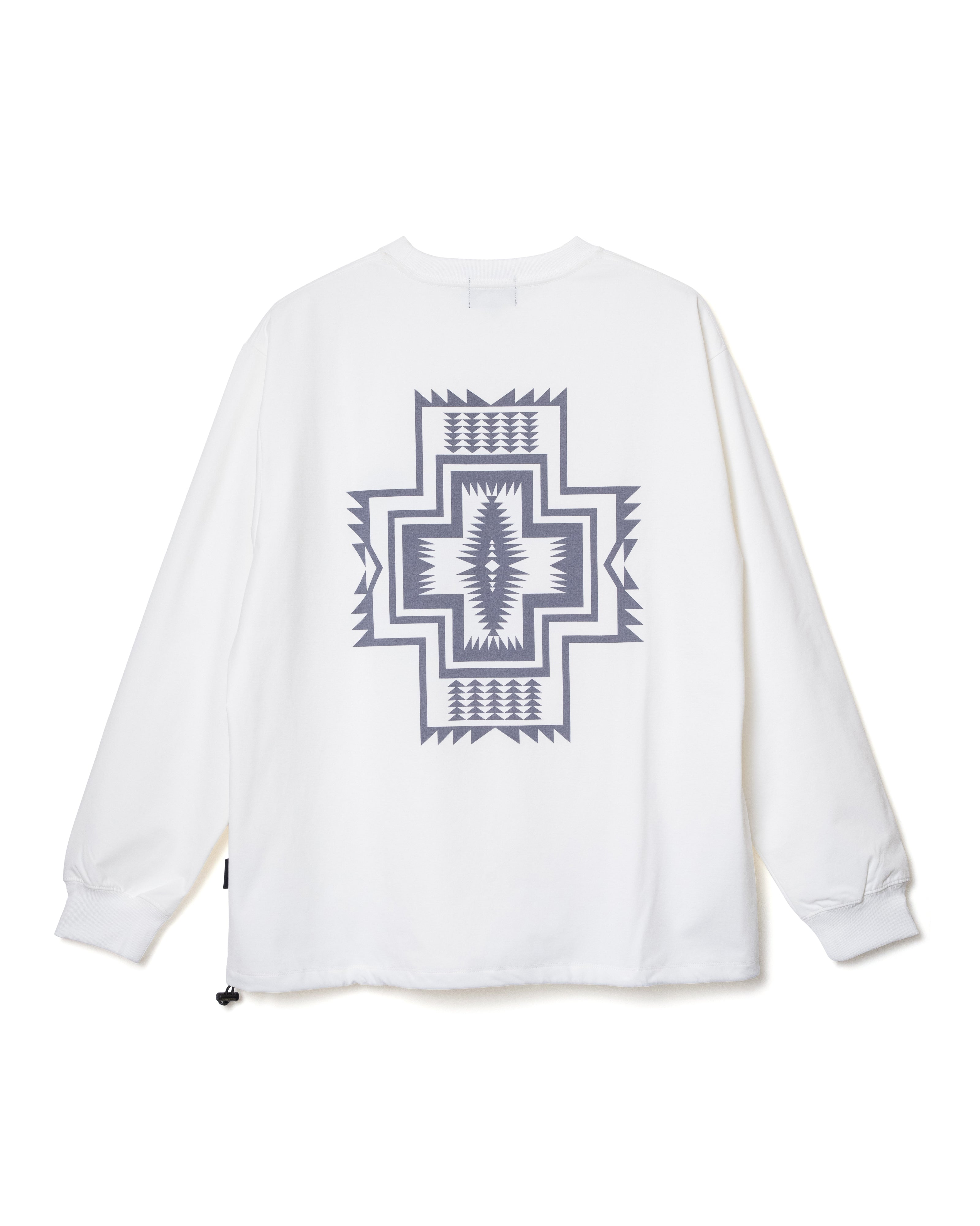 速乾バックプリント L/S Tシャツ - O.WHITE【HARDING STAR