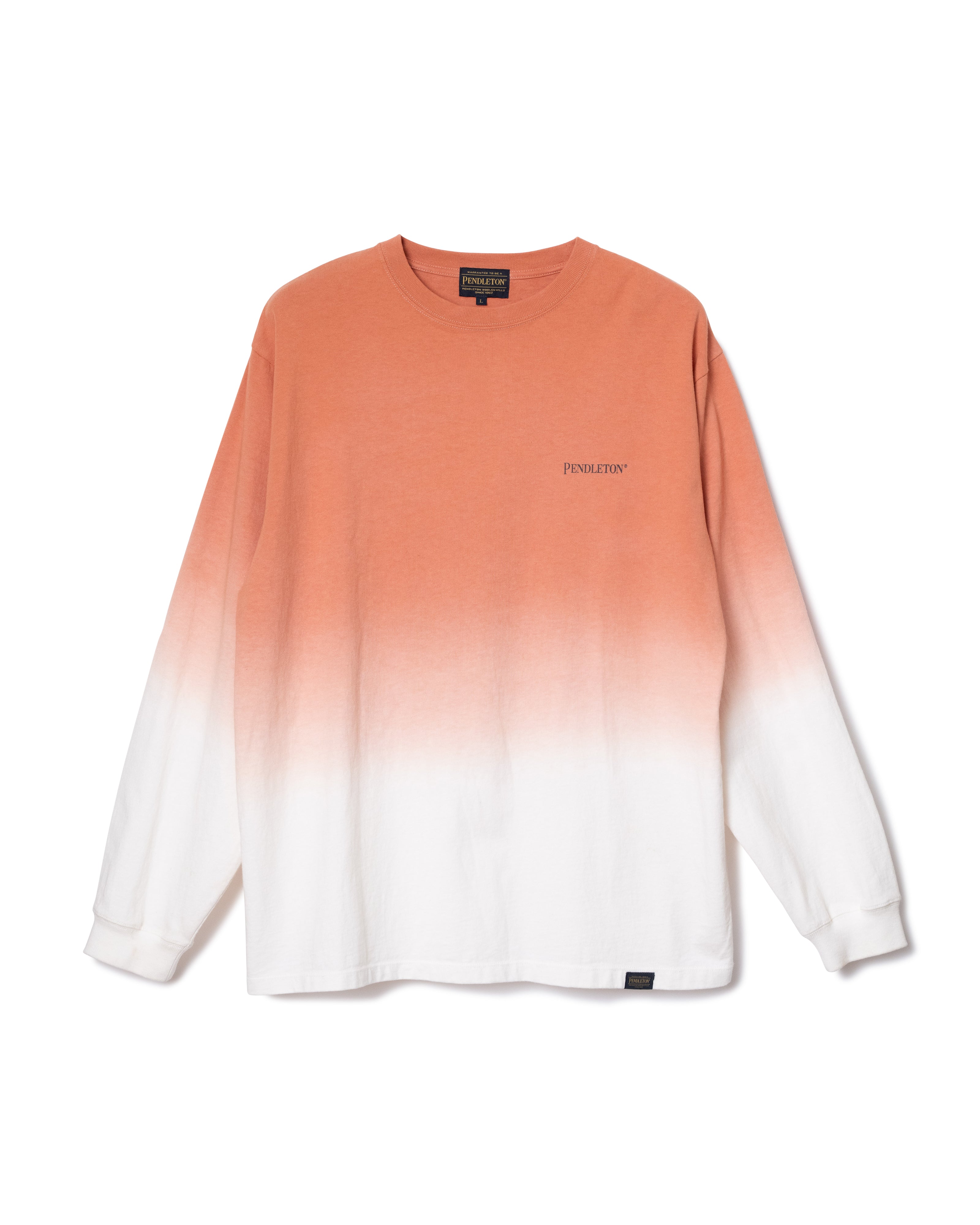グラデーション バックプリントL/S Tシャツ - CORAL【HARDING STAR