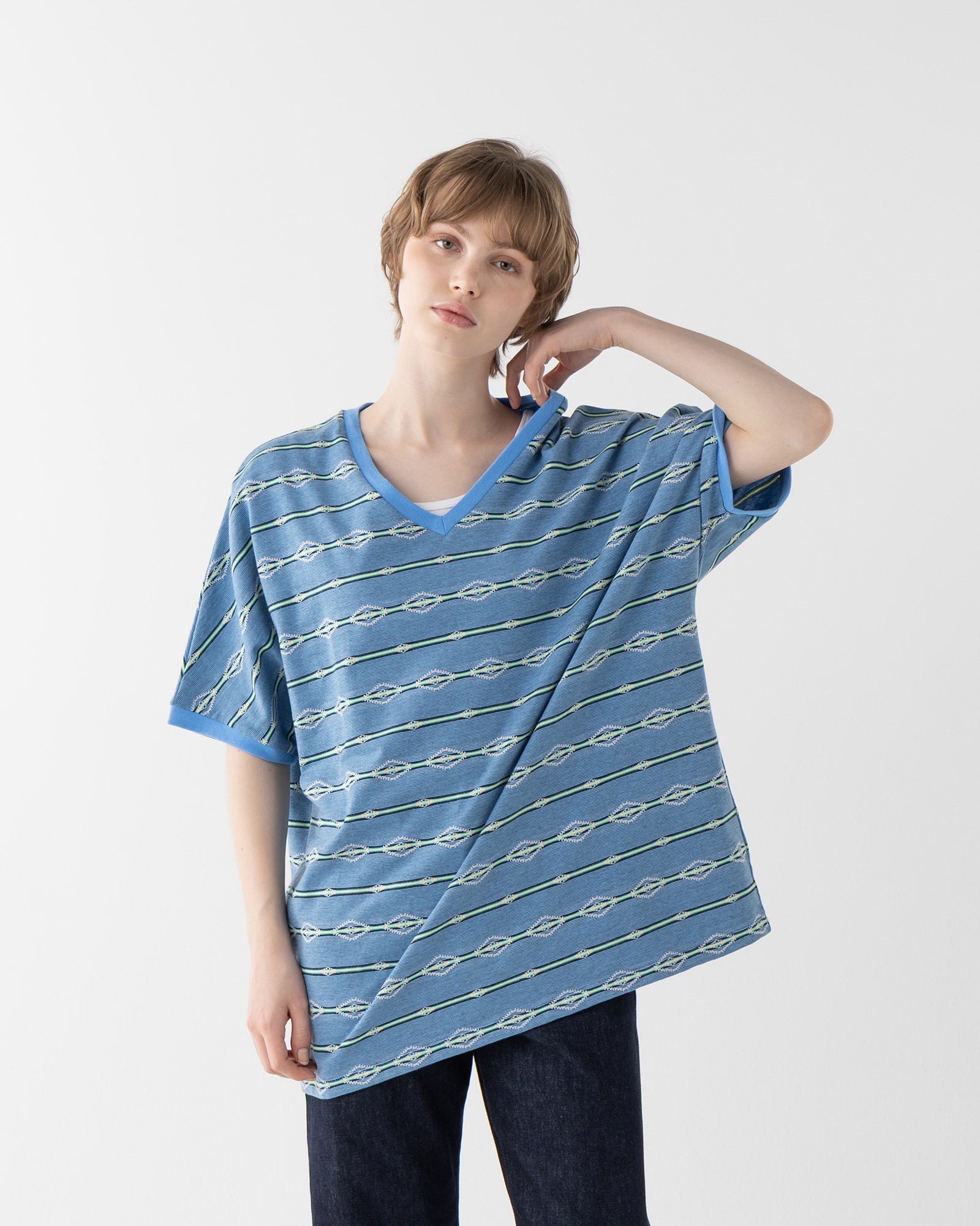 ジャガードチュニック - BLUE【HELENA RIDGE】