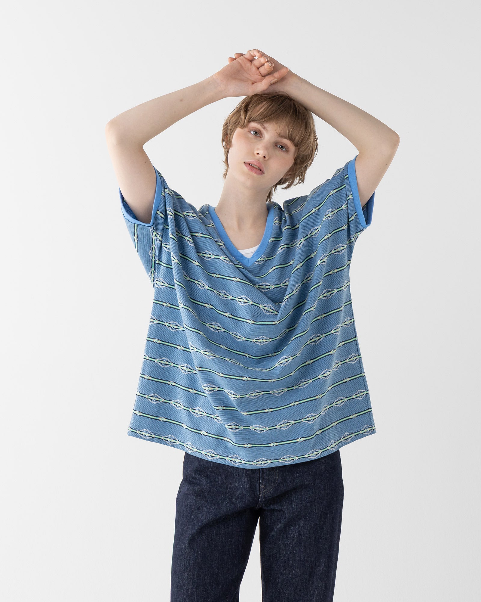 ジャガードチュニック - BLUE【HELENA RIDGE】