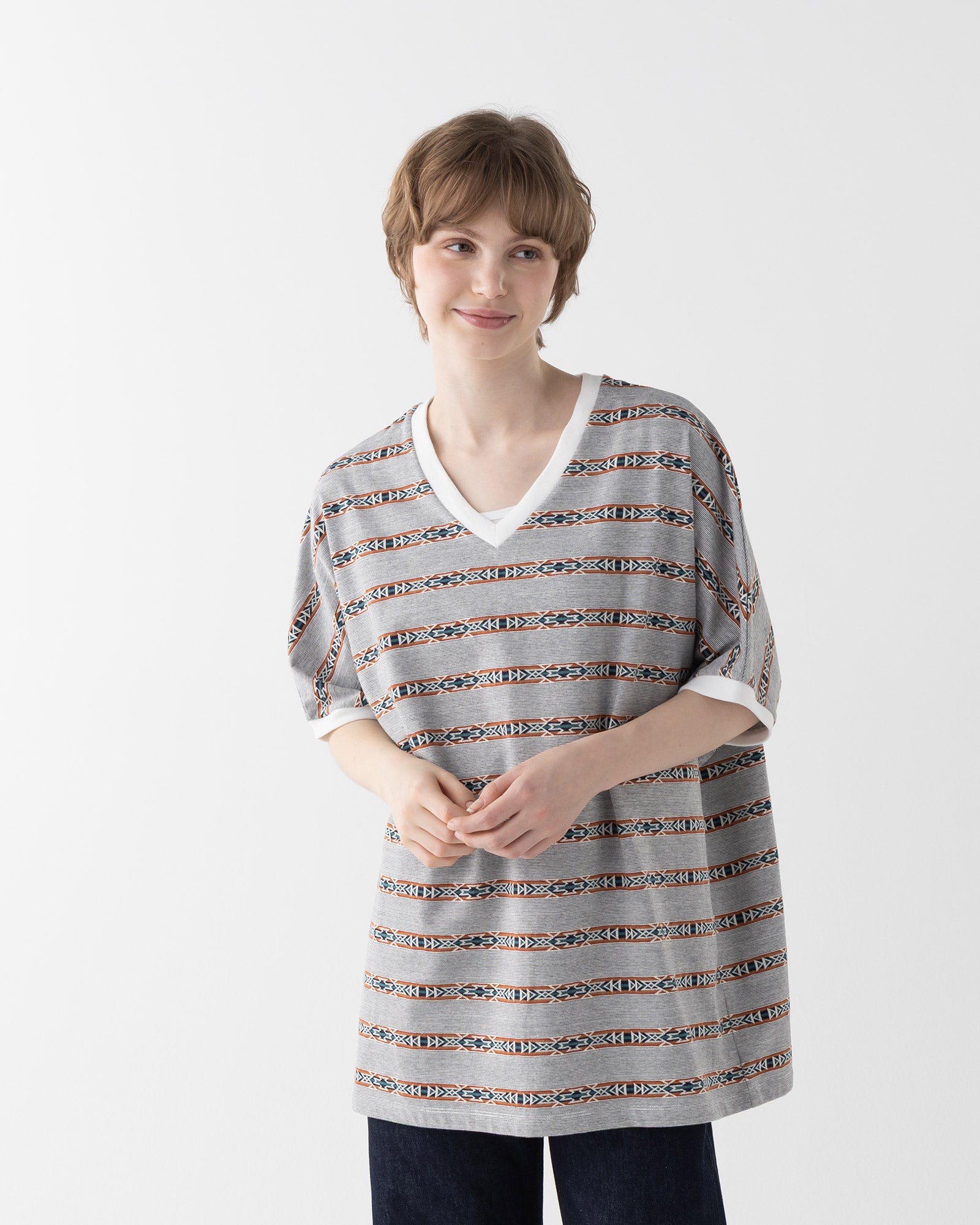 ジャガードチュニック - O.WHITE【BRIDGE CREEK】