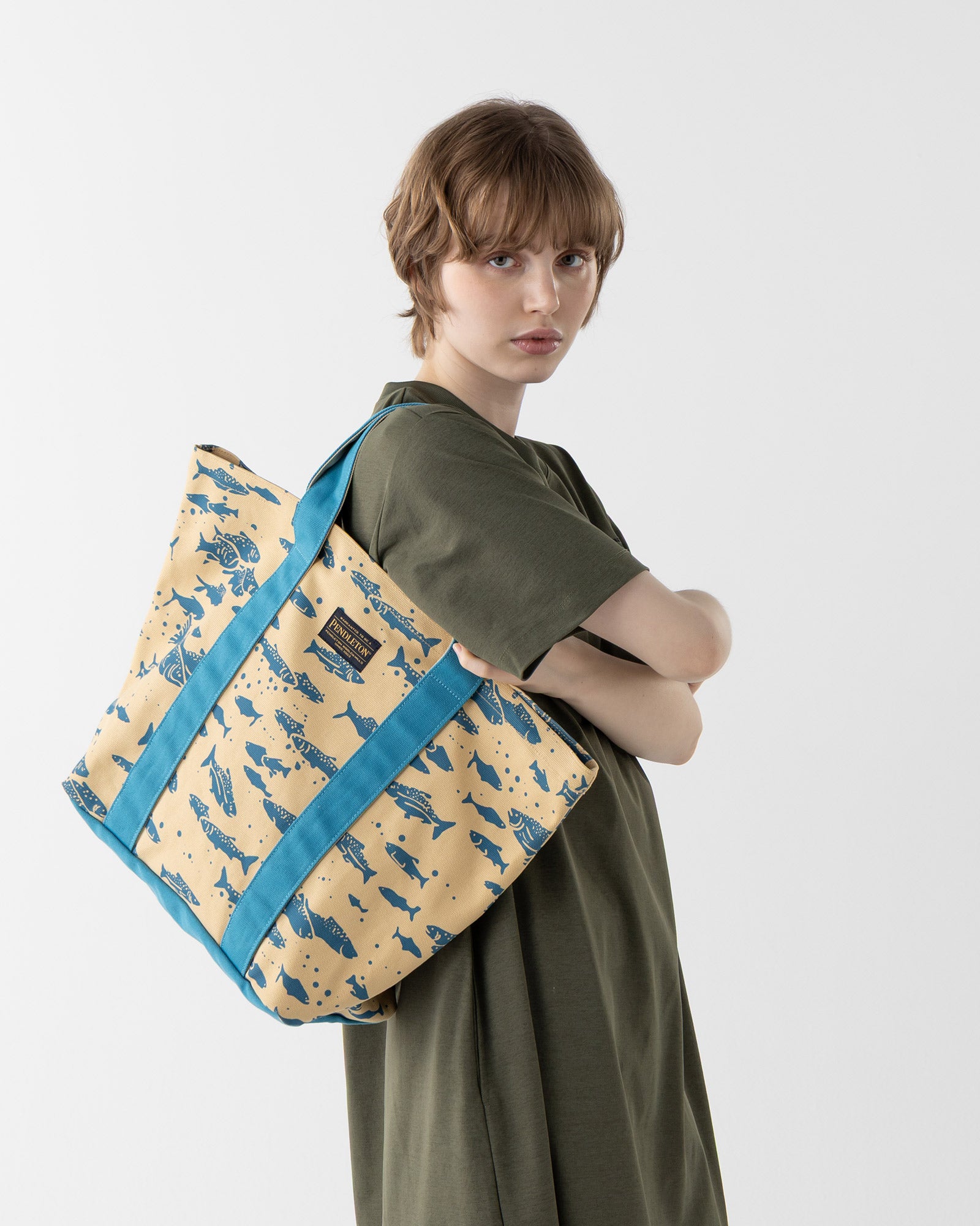 サーモン・キャンバスラージトートバッグ - BLUE – PENDLETON WOOLEN