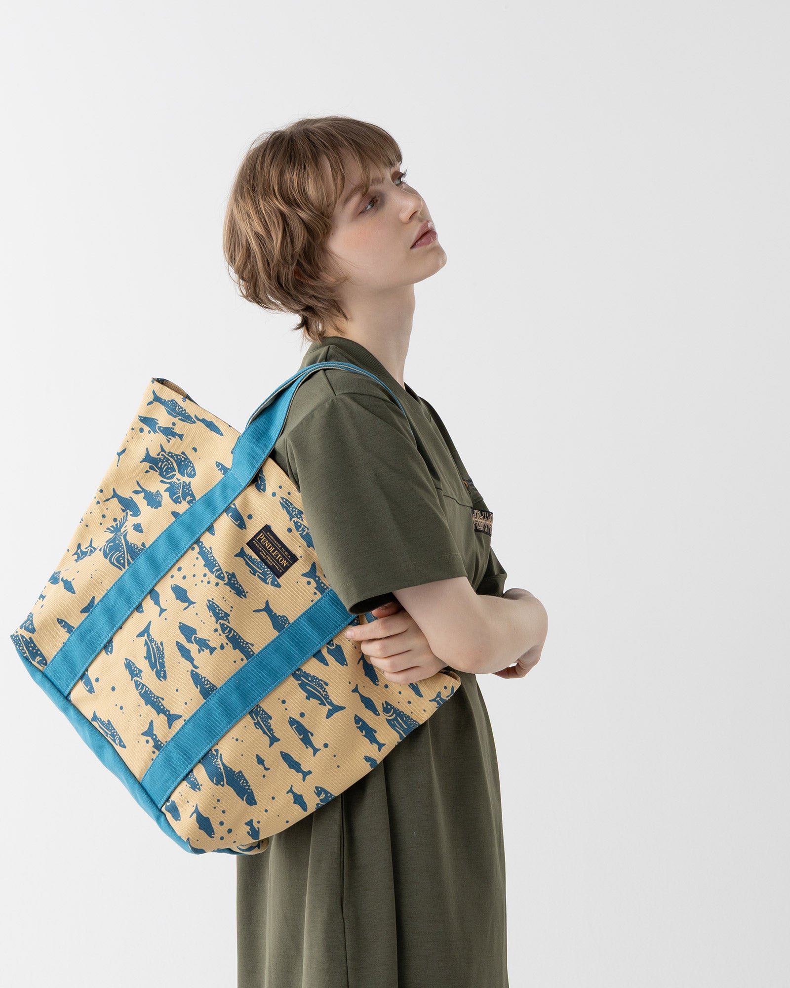 サーモン・キャンバスラージトートバッグ - BLUE – PENDLETON WOOLEN