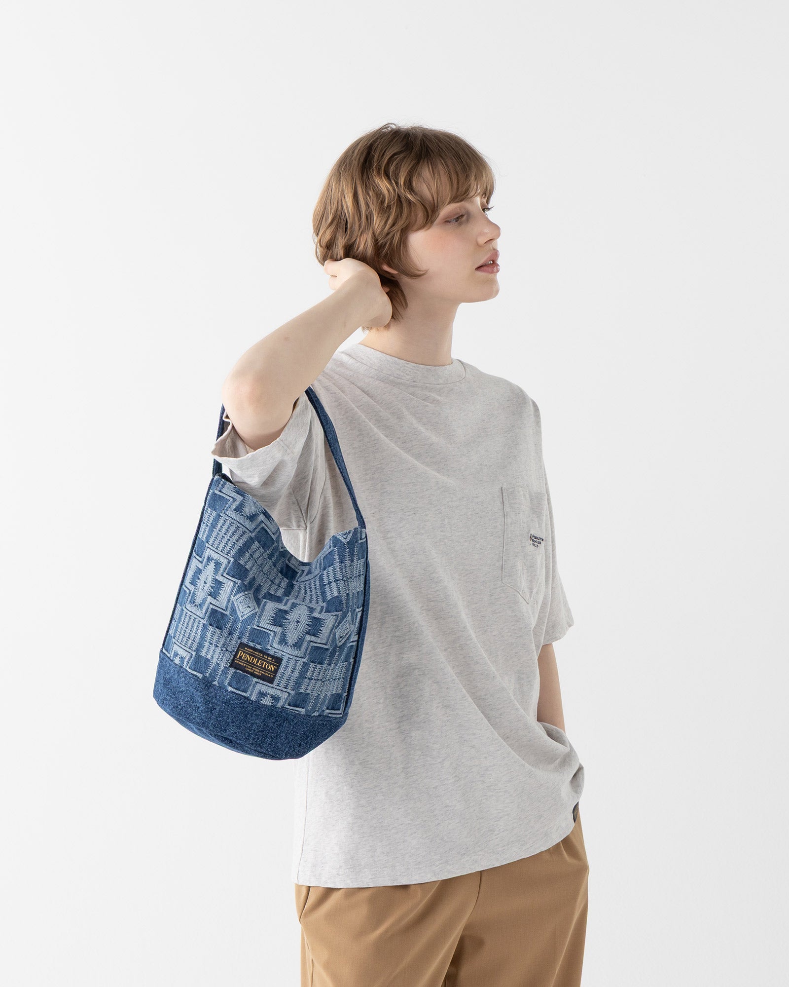 ジャガードデニム・トートバッグ - INDIGO