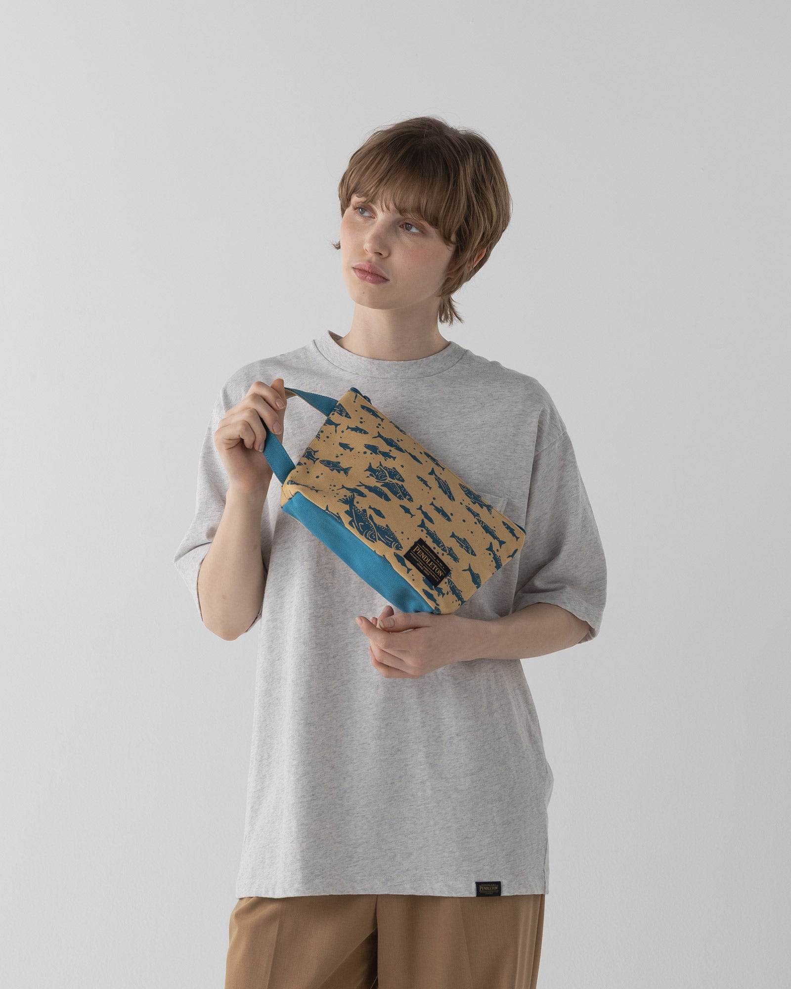 サーモンキャンバス・ポウチ - BLUE