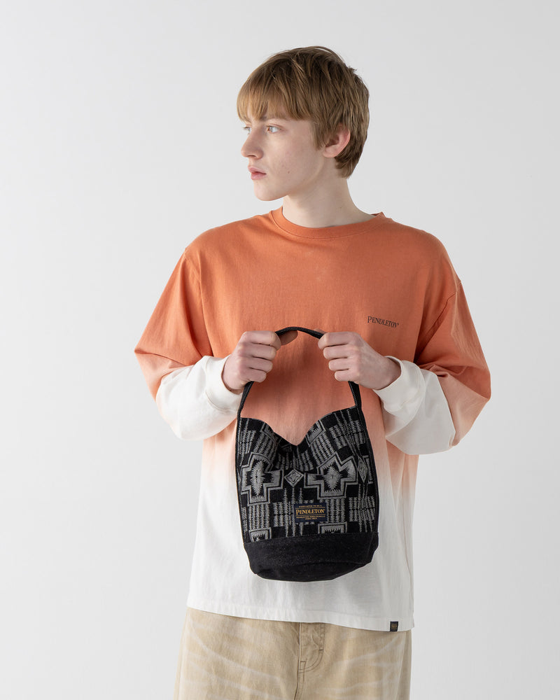 ジャガードデニム・トートバッグ - BLACK