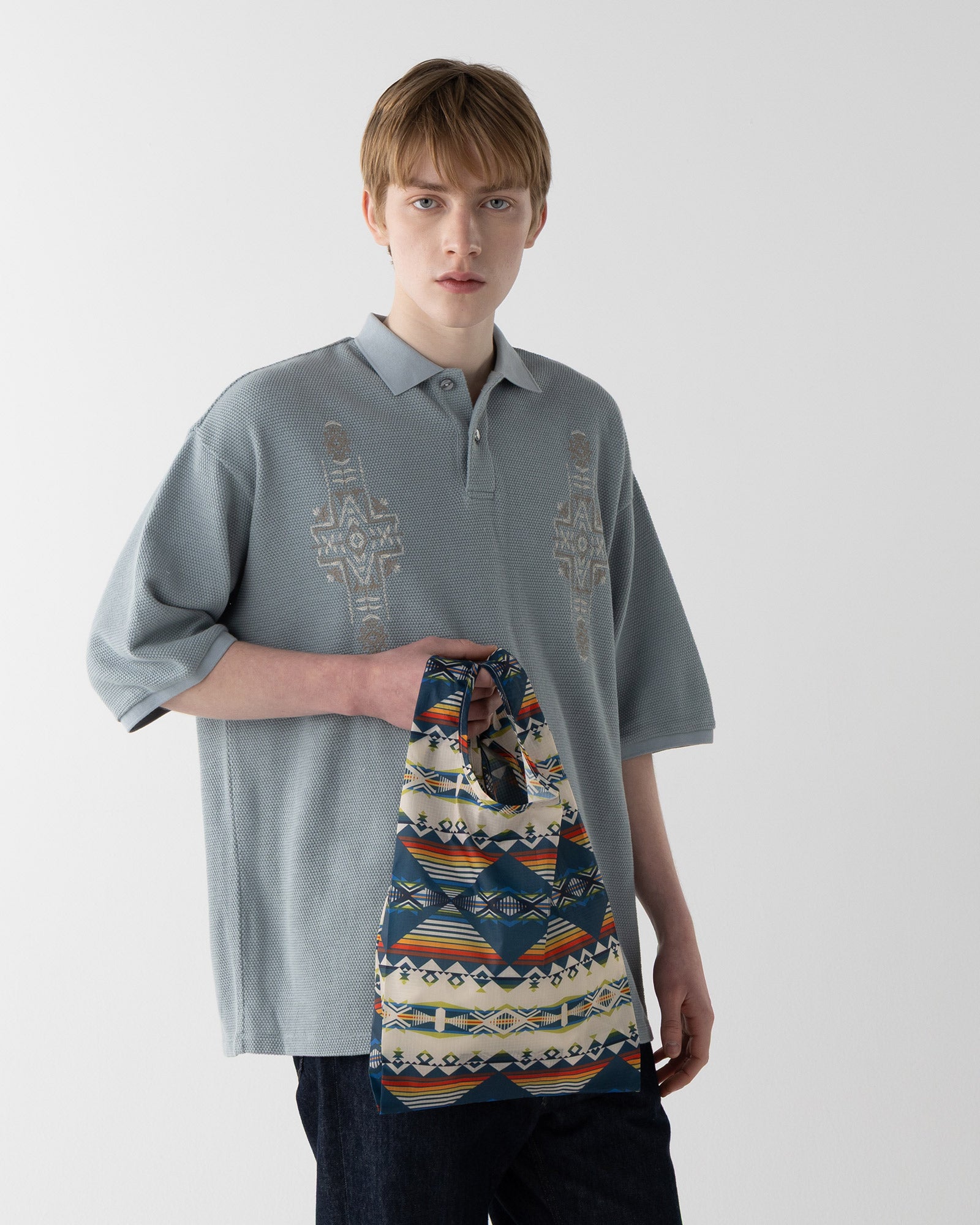 ショッパー W/ポウチ - BLUE