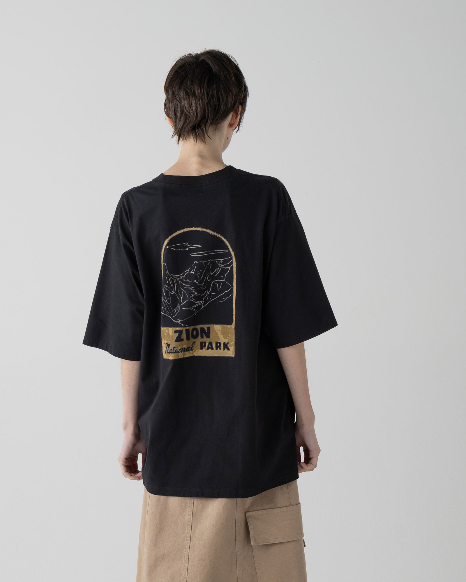 ナショナルパーク・プレーティング天竺 Tシャツ - BLACK【ZION