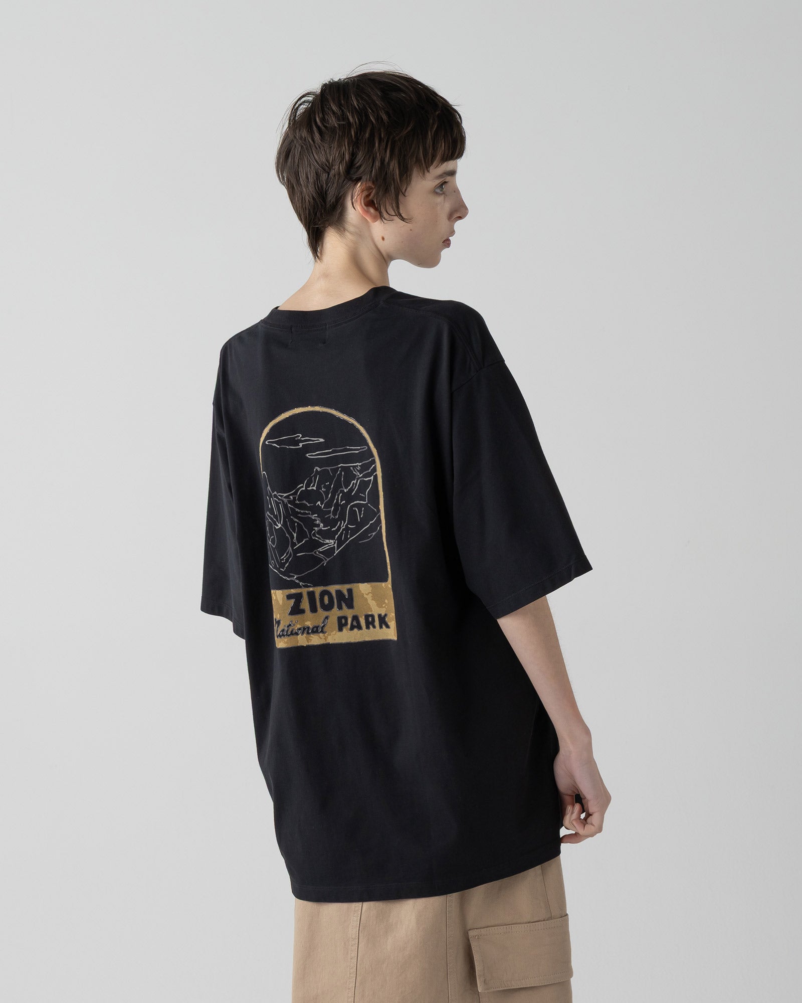 ナショナルパーク・プレーティング天竺 Tシャツ - BLACK【ZION