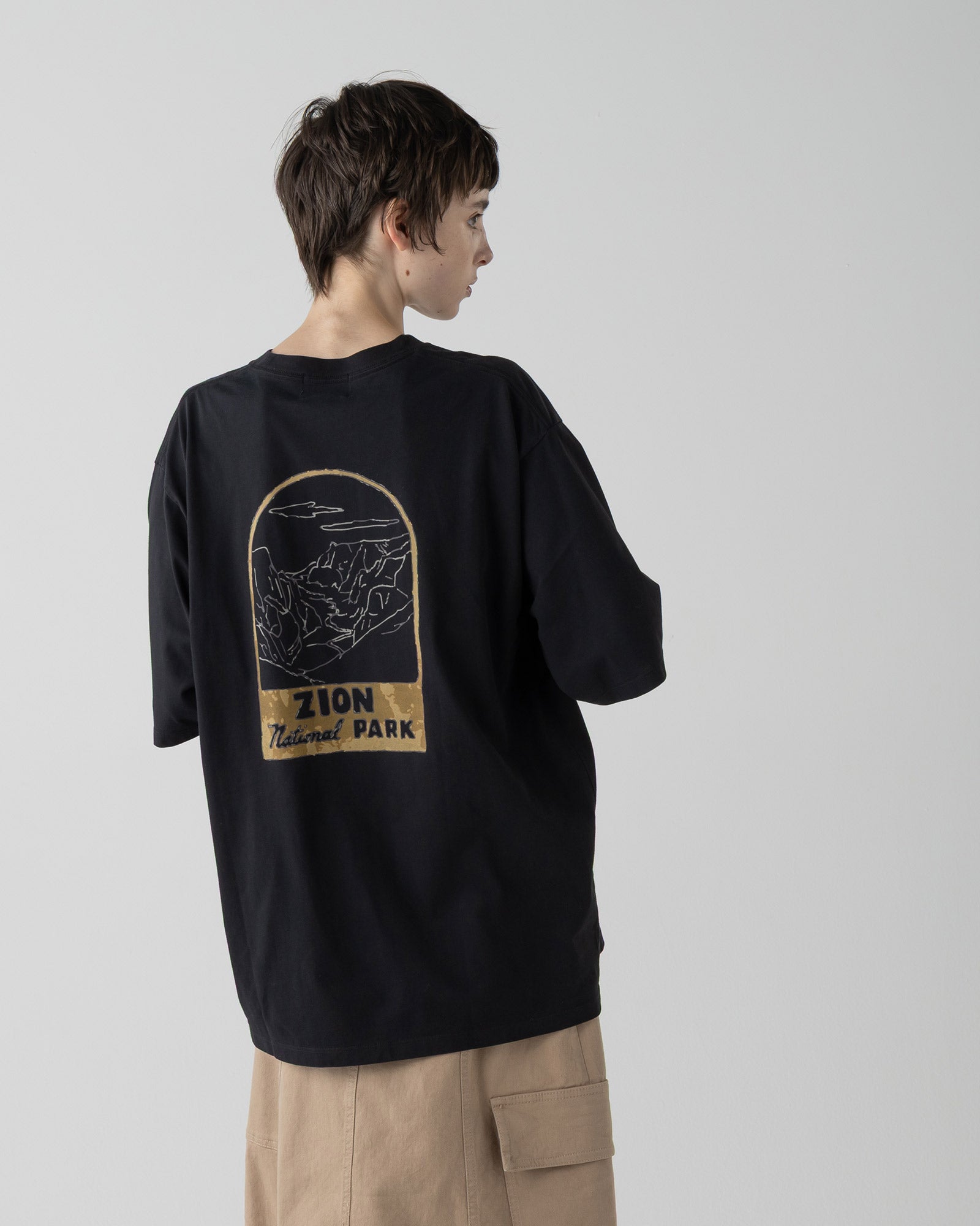 ナショナルパーク・プレーティング天竺 Tシャツ - BLACK【ZION