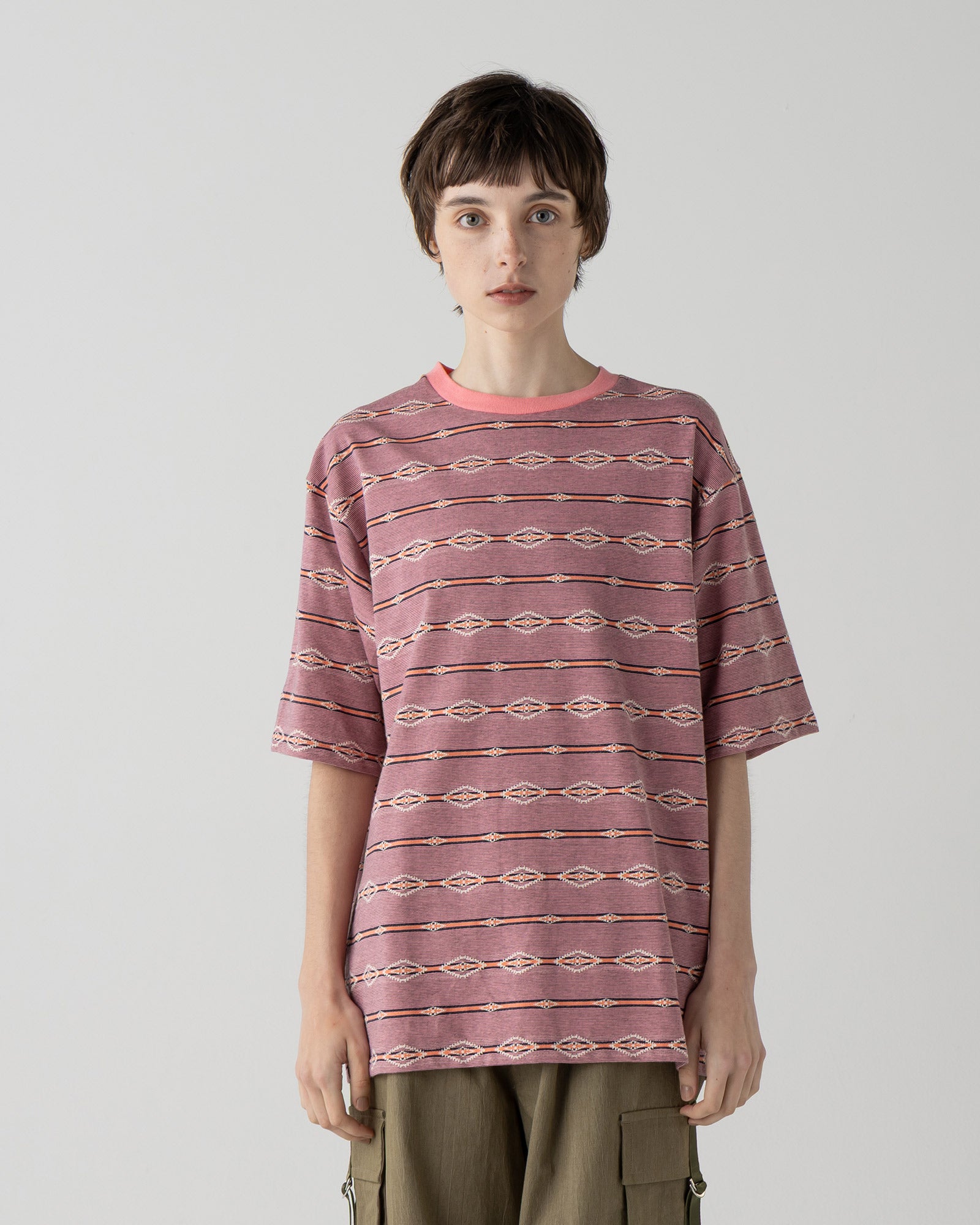 ジャガードボーダーTシャツ - PINK【HELENA RIDGE】 – PENDLETON