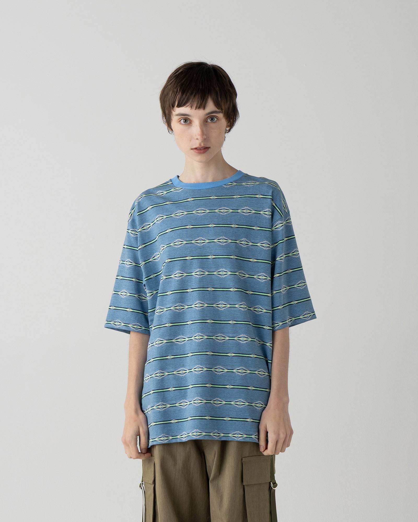 ジャガードボーダーTシャツ - BLUE【HELENA RIDGE】 – PENDLETON
