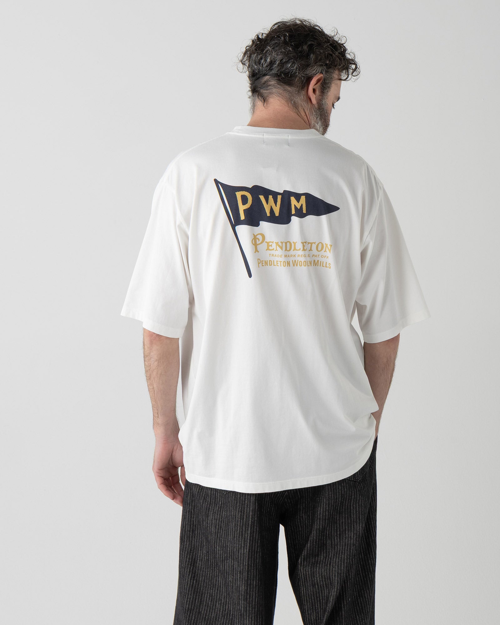 バックプリント・プレーティング天竺Tシャツ - O.WHITE【PWM