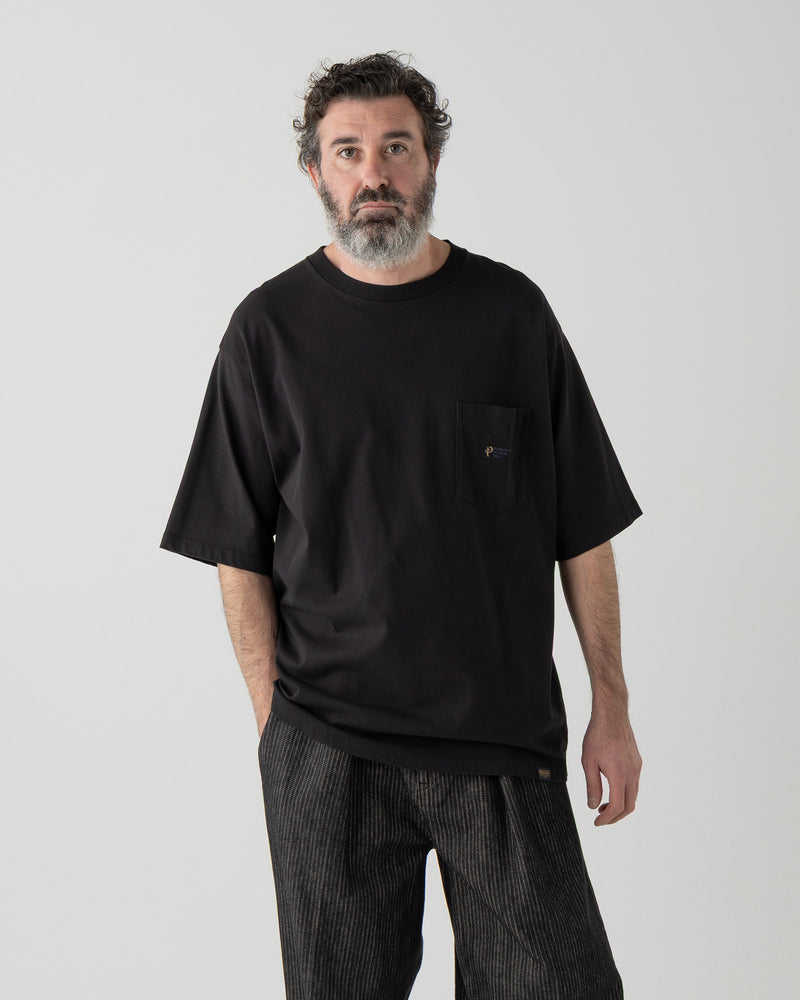 ワンポイント ポケットTシャツ - BLACK