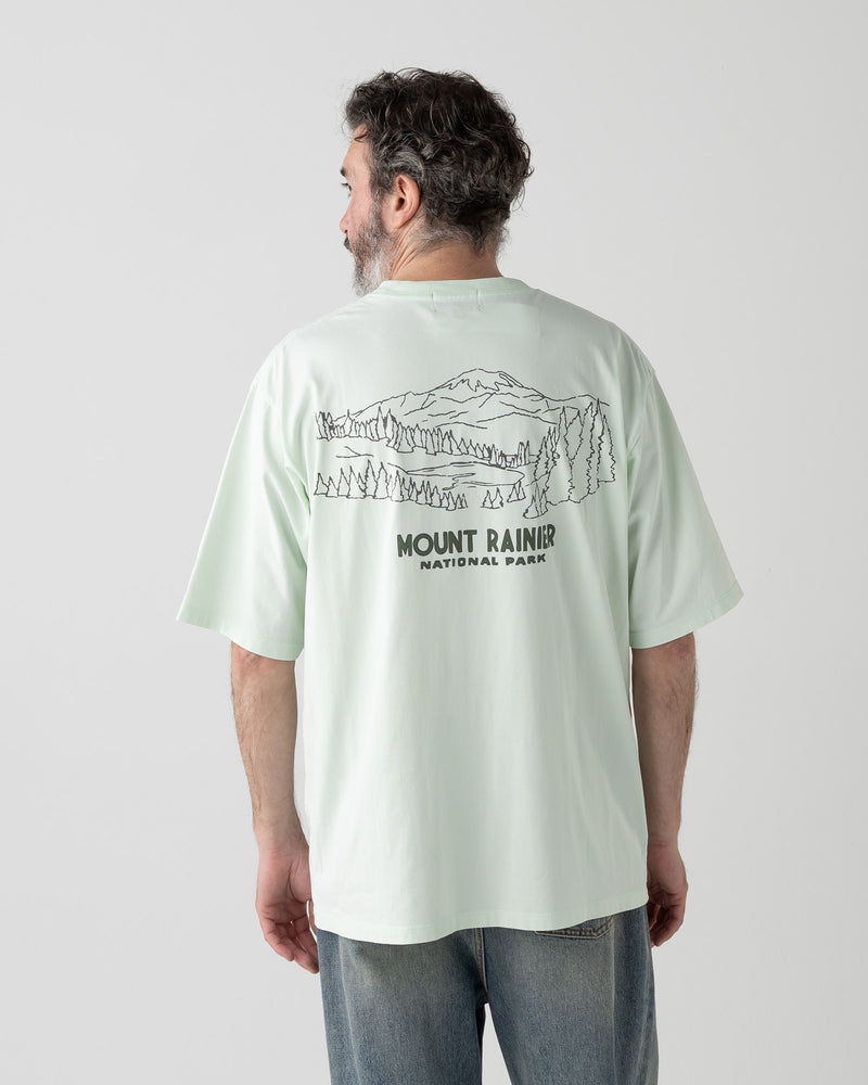 ナショナルパーク・プレーティング天竺 Tシャツ - MINT【MOUNT RAINER】