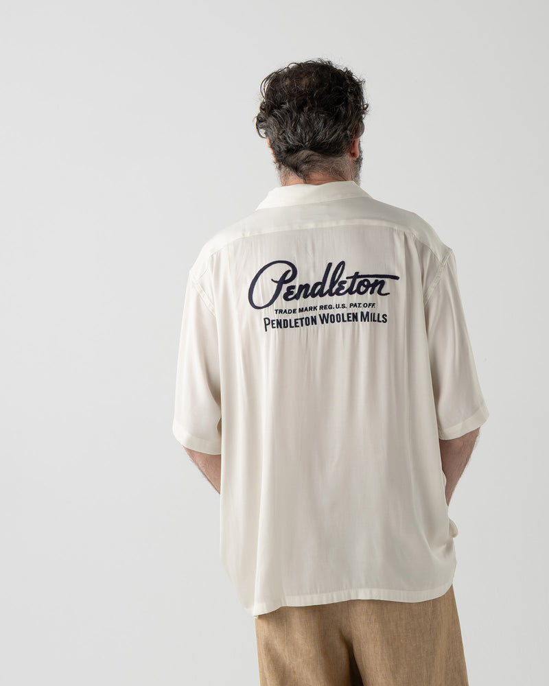 ロゴ刺繍TR半袖シャツ - OFF WHITE