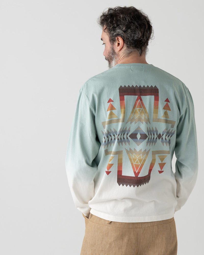 グラデーション バックプリントL/S Tシャツ - MINT【PONDEROSA】