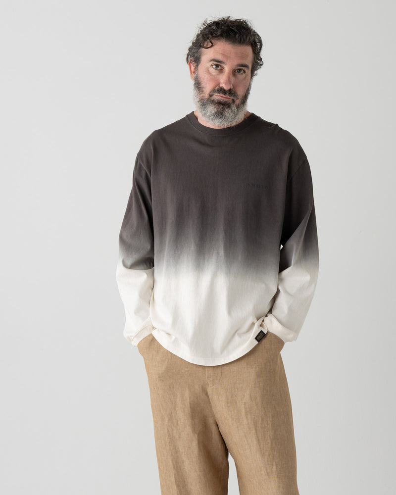 グラデーションダイ・バックプリント・L/S・ティ - CHARCOAL【HARDING】