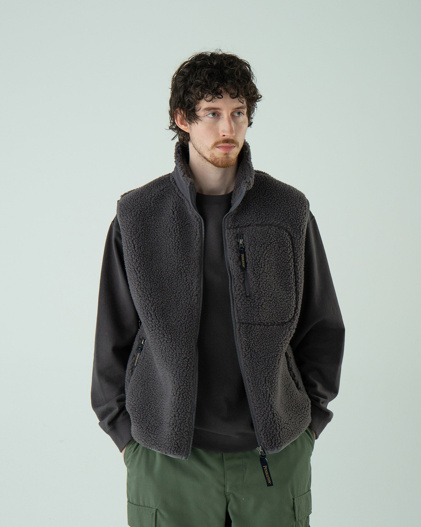 ペンドルトン　ノーカラー　ジャケット　ウール PENDLETON ノーカラージャケット・8□ペンドルトン/USA製/24*1*4