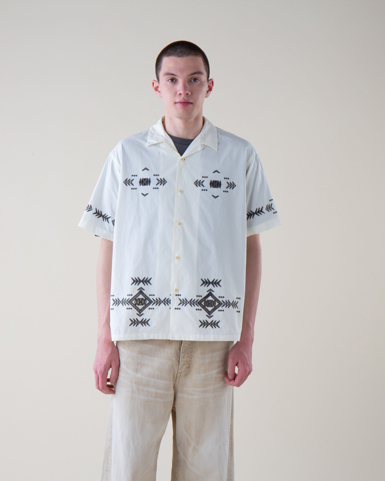 NICENESS GILAN カットワークシャツ L CREAM