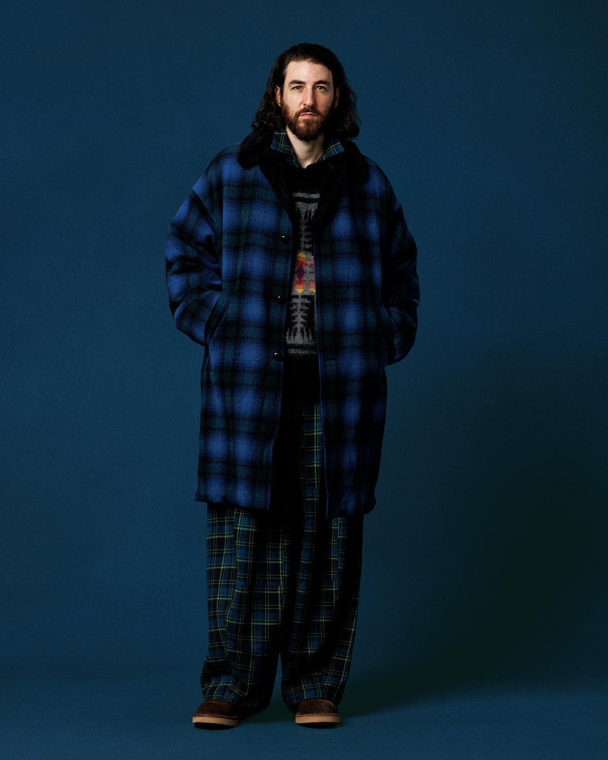 Needles×PENDLETON　Shawl Collar Coat－Wool Plaid Melton