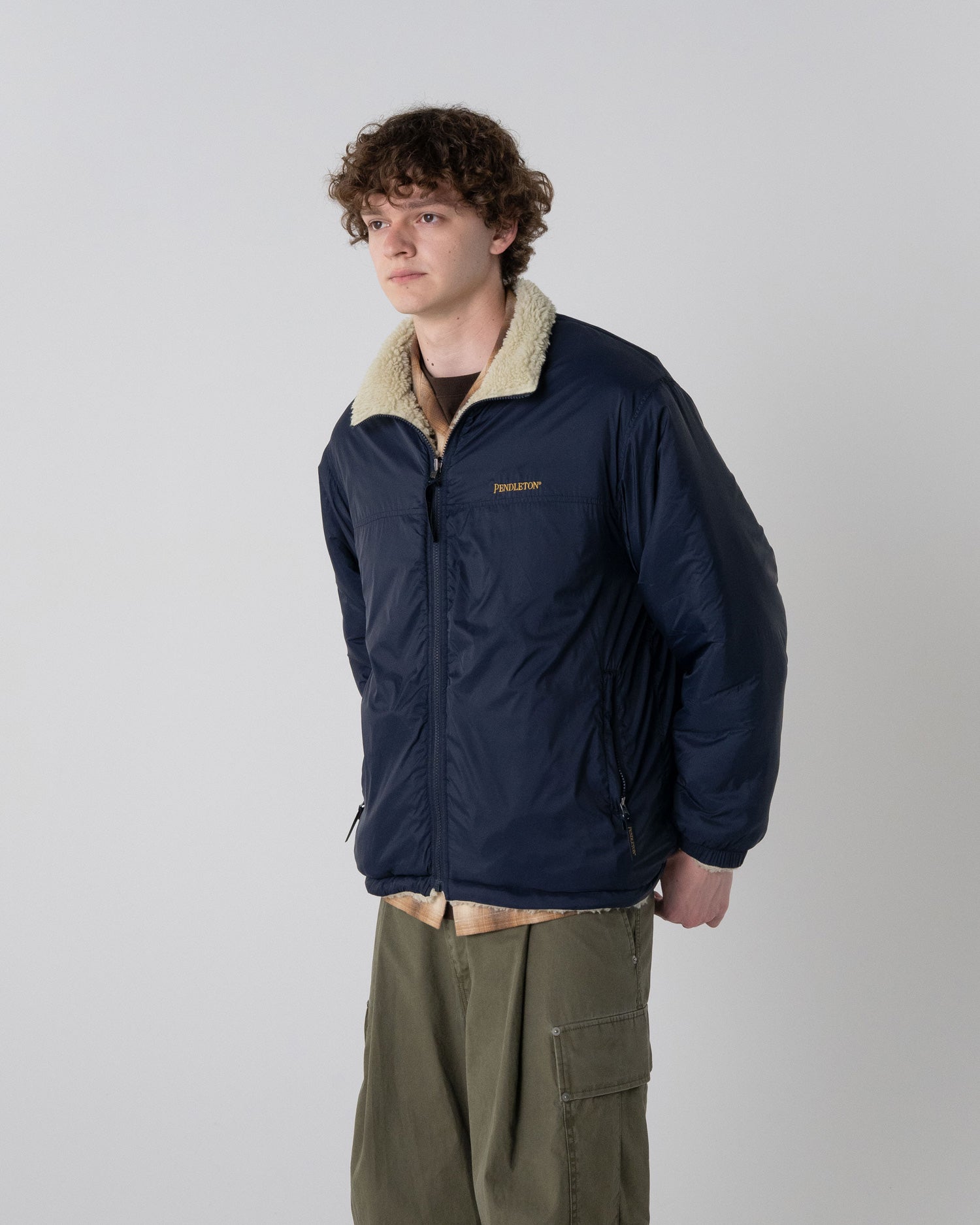 リバーシブル ボアナイロン スタンドジャケット – PENDLETON WOOLEN