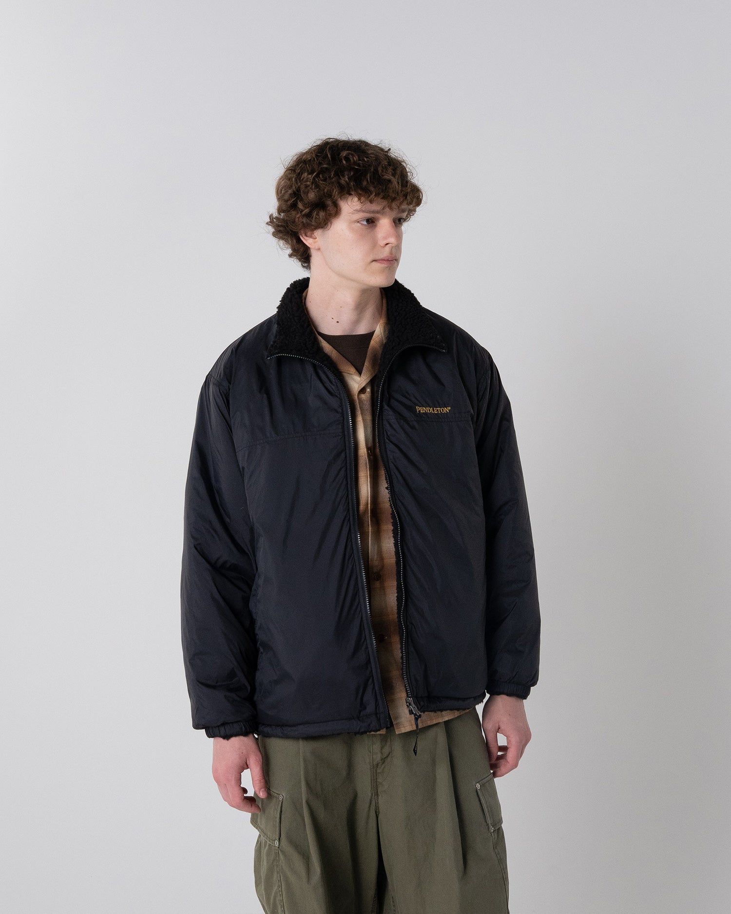 リバーシブル ボアナイロン スタンドジャケット – PENDLETON WOOLEN