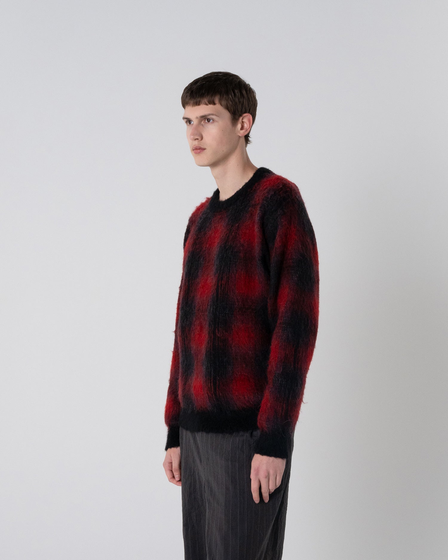モヘア混シャギーチェッククルーネックニット – PENDLETON WOOLEN