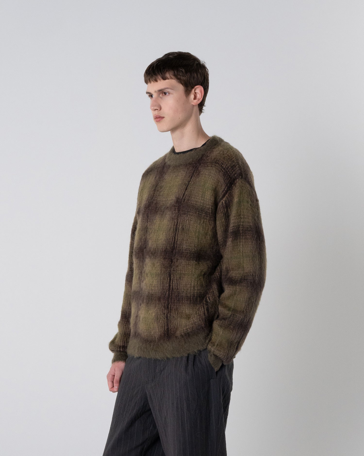 モヘア混シャギーチェッククルーネックニット – PENDLETON WOOLEN