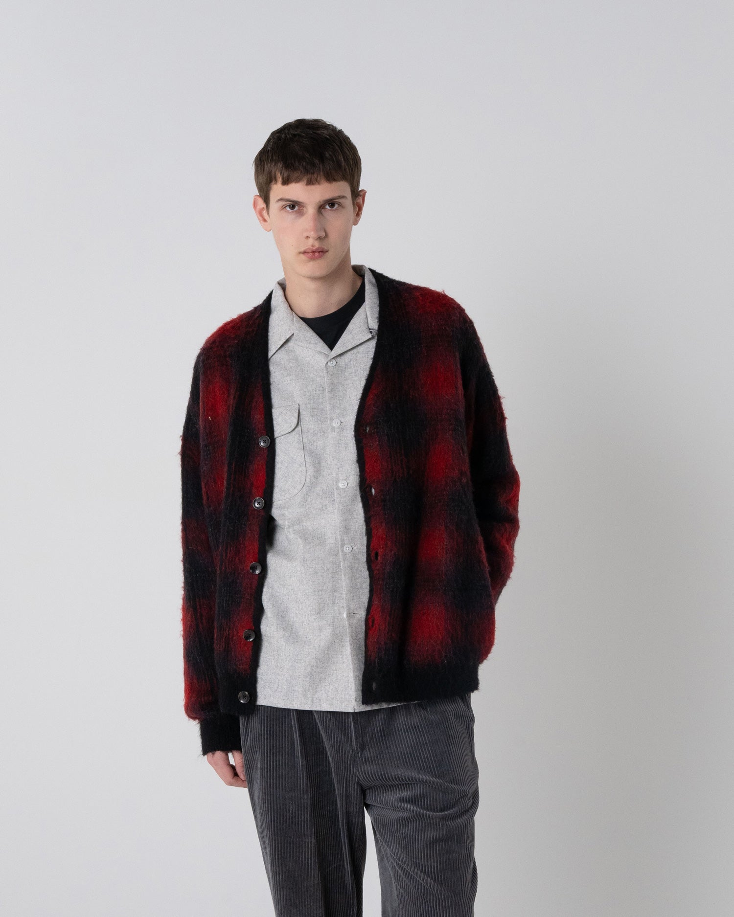 モヘア混シャギーチェックカーディガン – PENDLETON WOOLEN MILLS