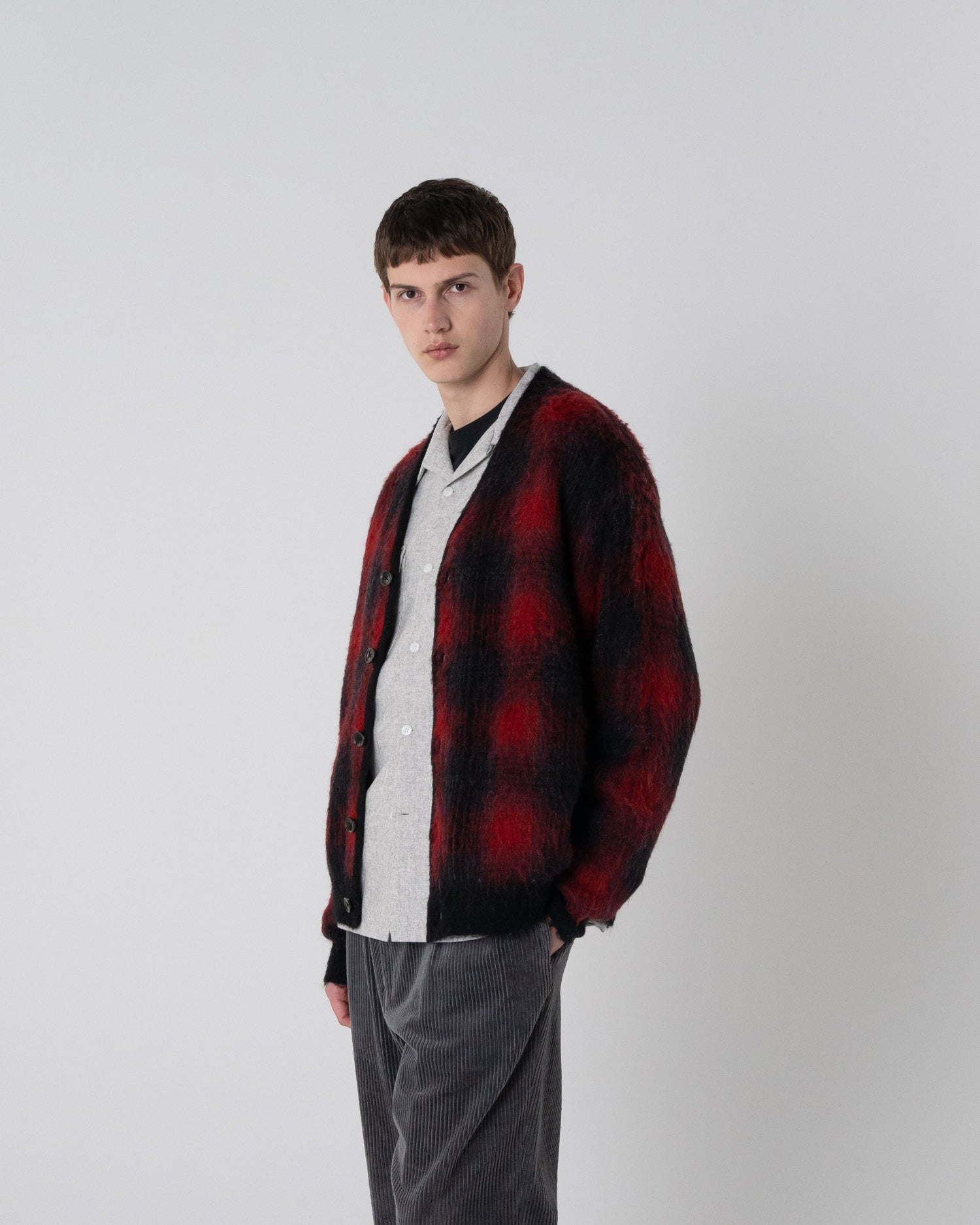 モヘア混シャギーチェックカーディガン – PENDLETON WOOLEN MILLS