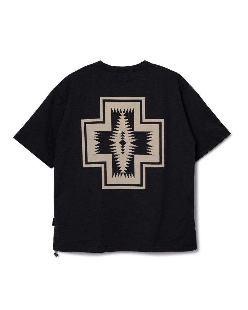 バックプリント 速乾Tシャツ - BLACK【HARDING】