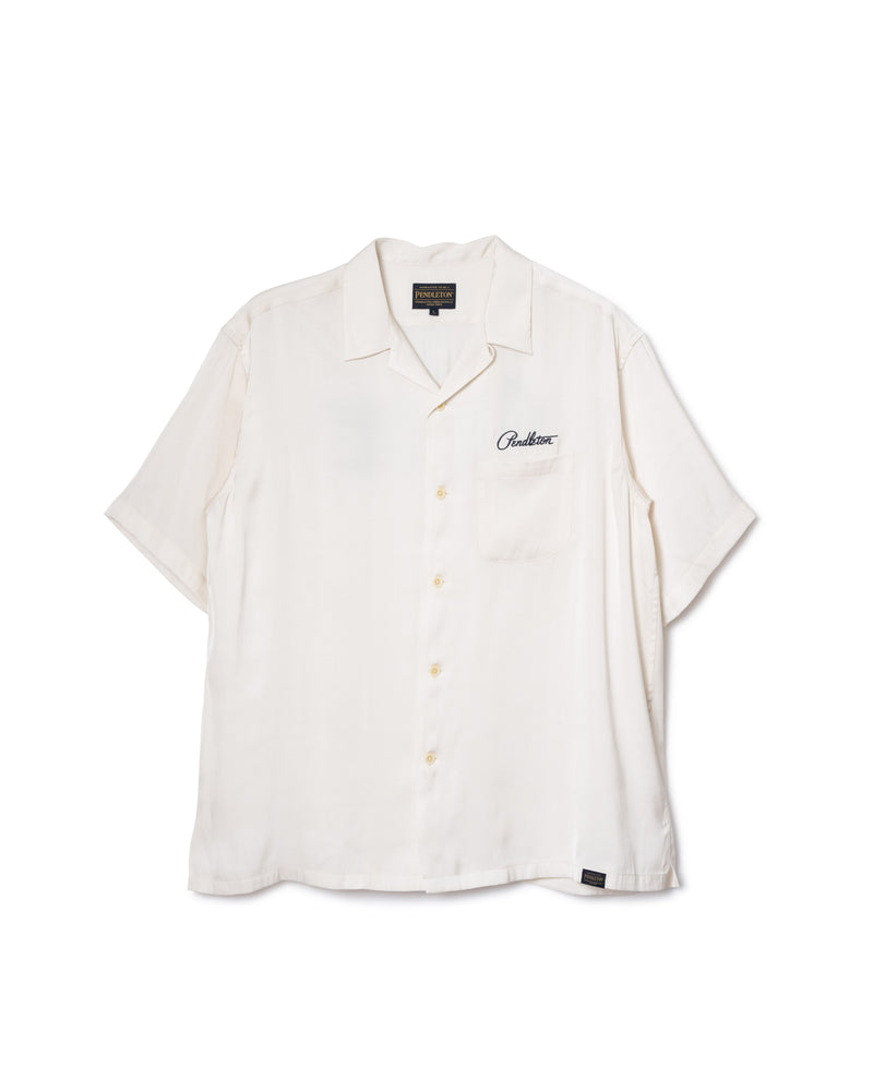 ロゴ刺繍TR半袖シャツ - OFF WHITE