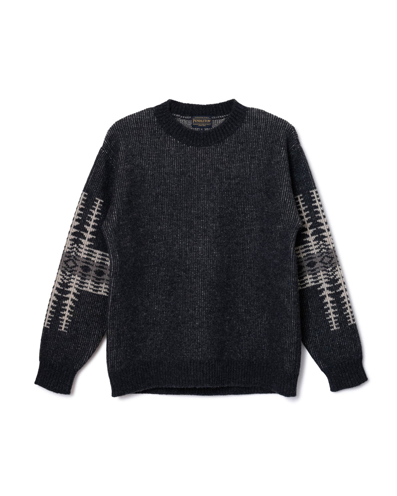 クルーネック・ジャガードニット