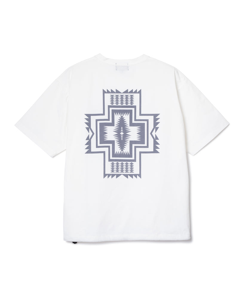 バックプリント 速乾Tシャツ - O.WHITE【HARDING STAR】