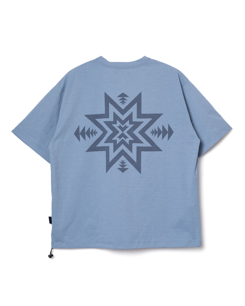 バックプリント 速乾Tシャツ - SLATE BLUE【PLAINS STAR】