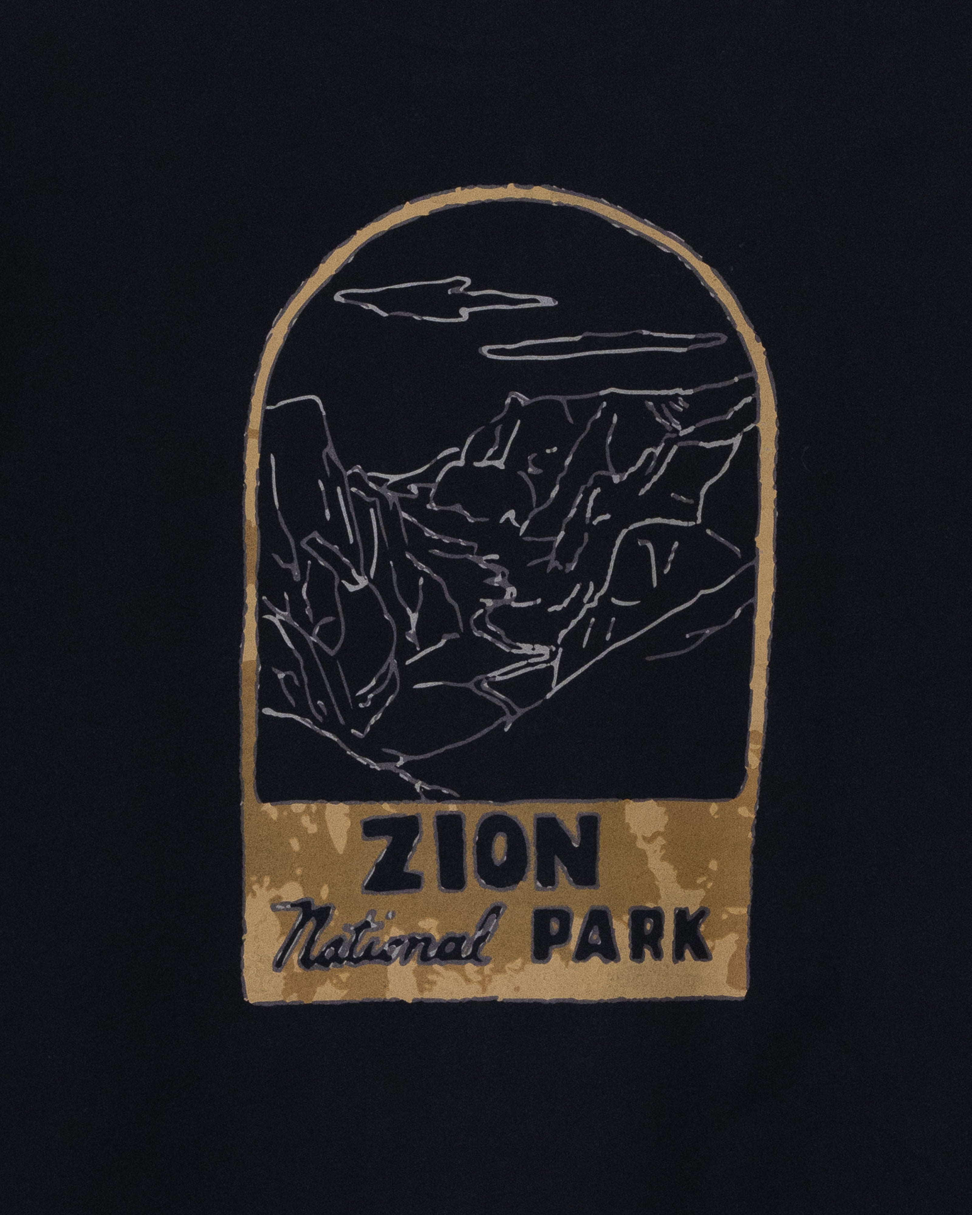 ナショナルパーク・プレーティング天竺 Tシャツ - BLACK【ZION