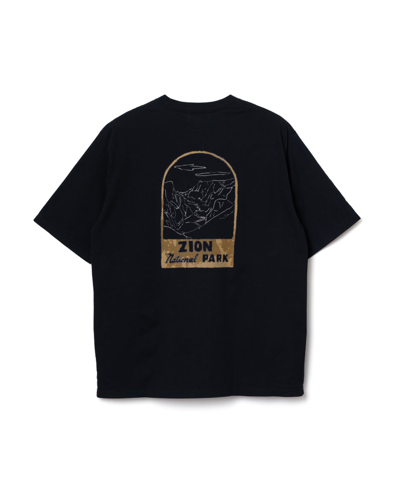ナショナルパーク・プレーティング天竺 Tシャツ - BLACK【ZION】