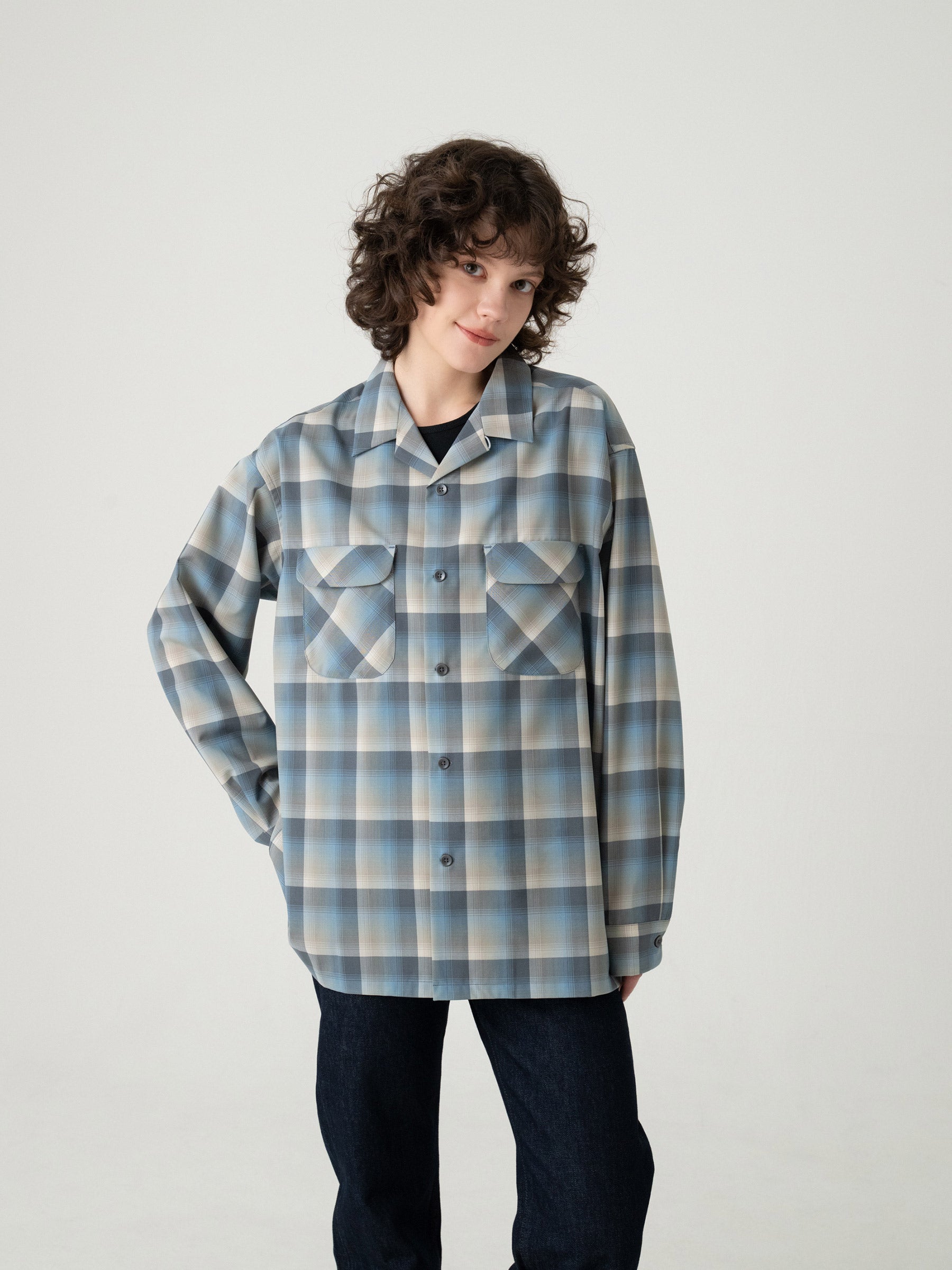 オープンカラー・シャツ - SLATE/GRAY