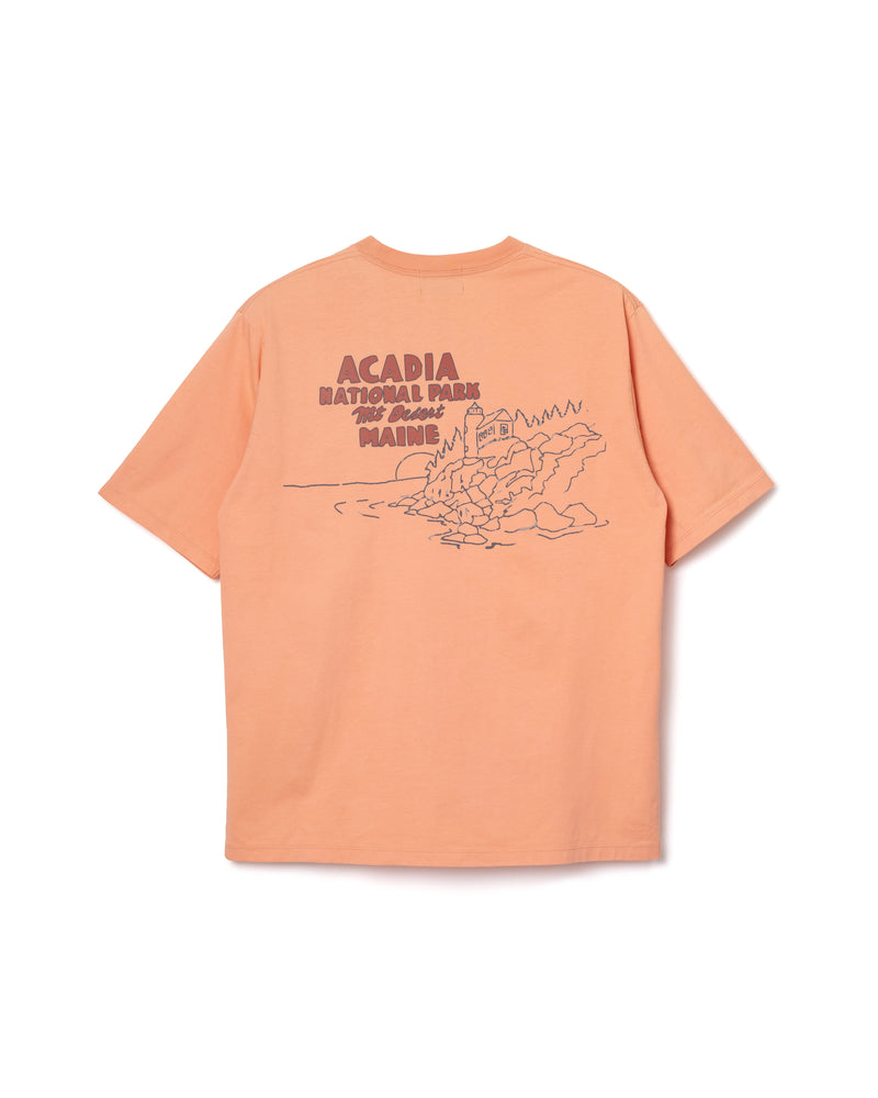 ナショナルパーク・プレーティング天竺 Tシャツ - CORAL【ACADIA】