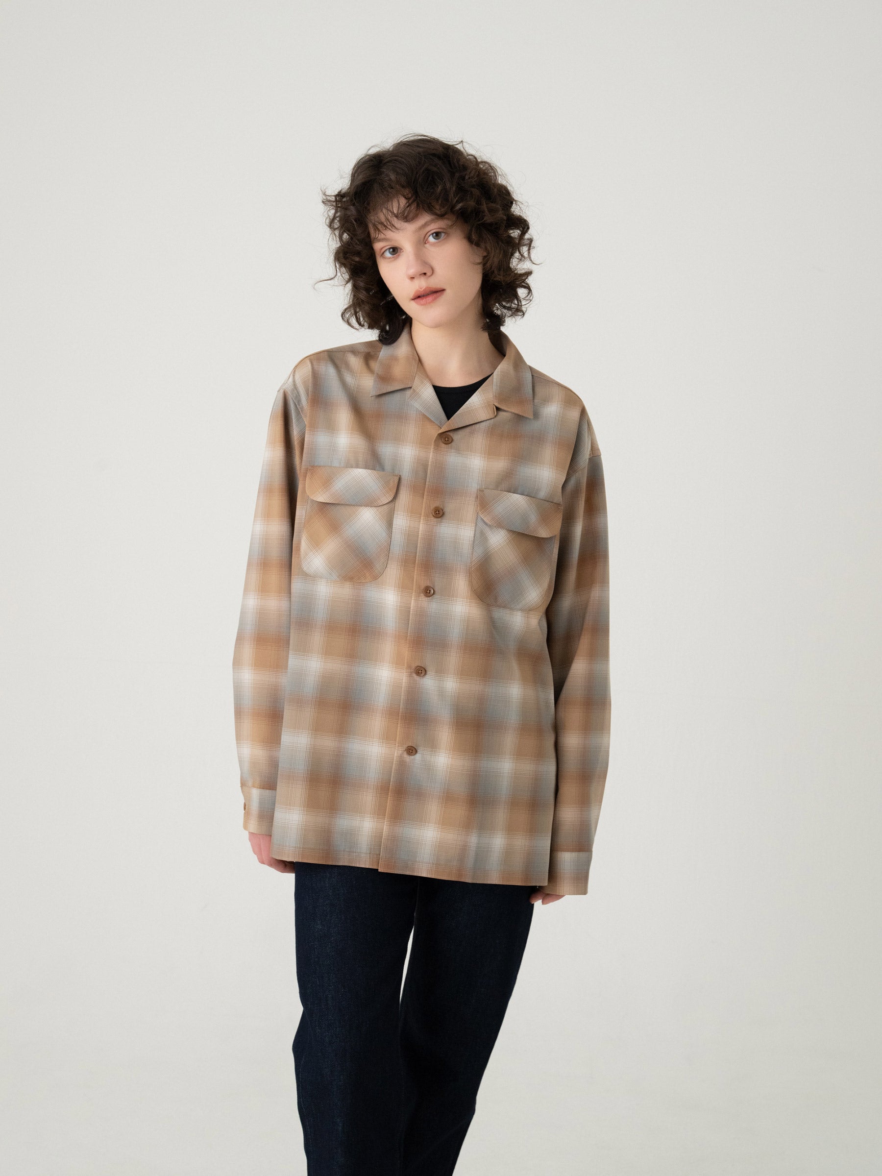 オープンカラー・シャツ - BEIGE/GRAY – PENDLETON WOOLEN MILLS JAPAN