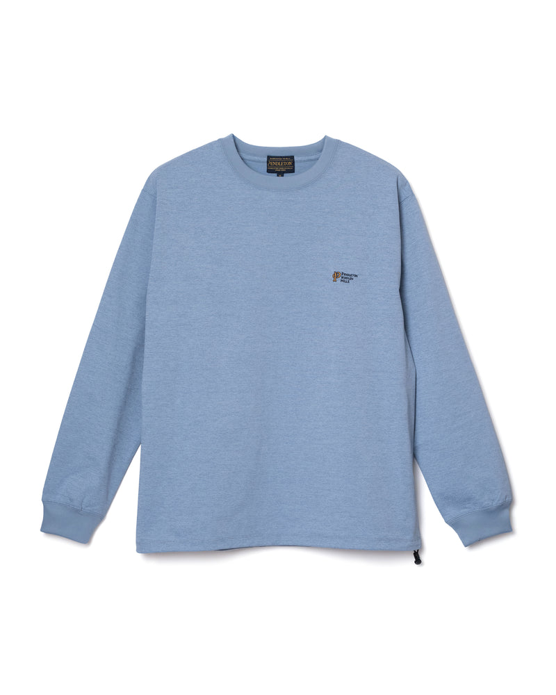 速乾バックプリント L/S Tシャツ- SLATE BLUE【PLAINS STAR】