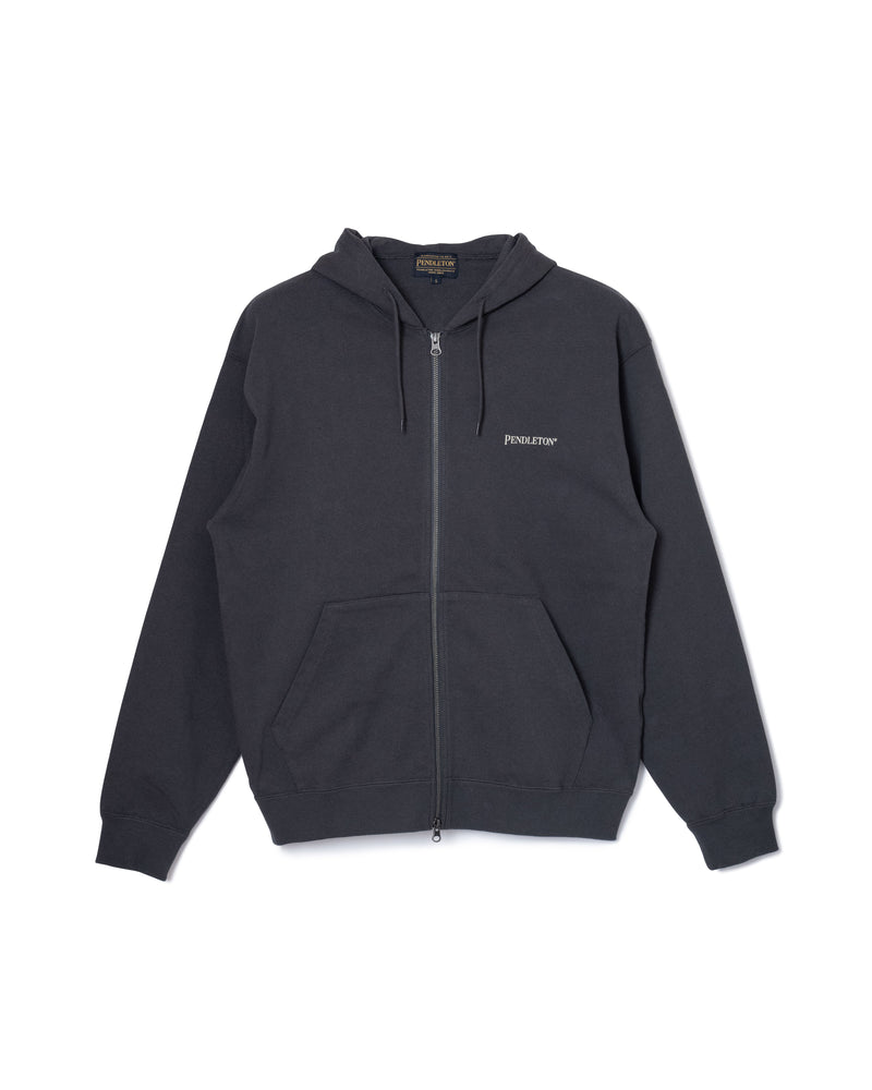 バックプリント・ジップアップフーディ