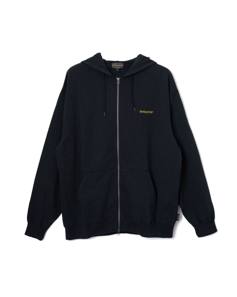 バックプリント・ジップアップフーディ