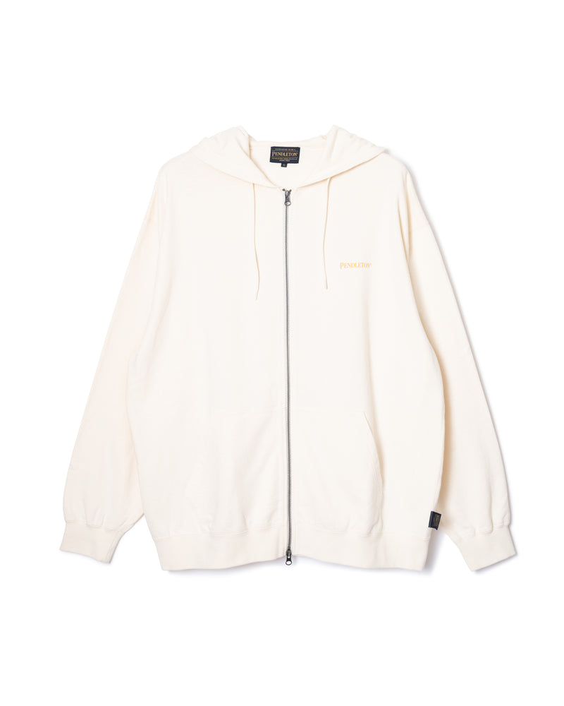 バックプリント・ジップアップフーディ