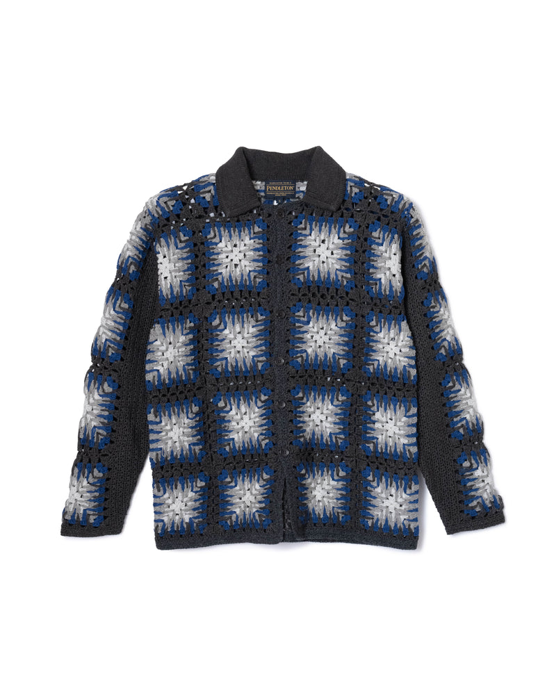 クロシェット・ポロカーディガン