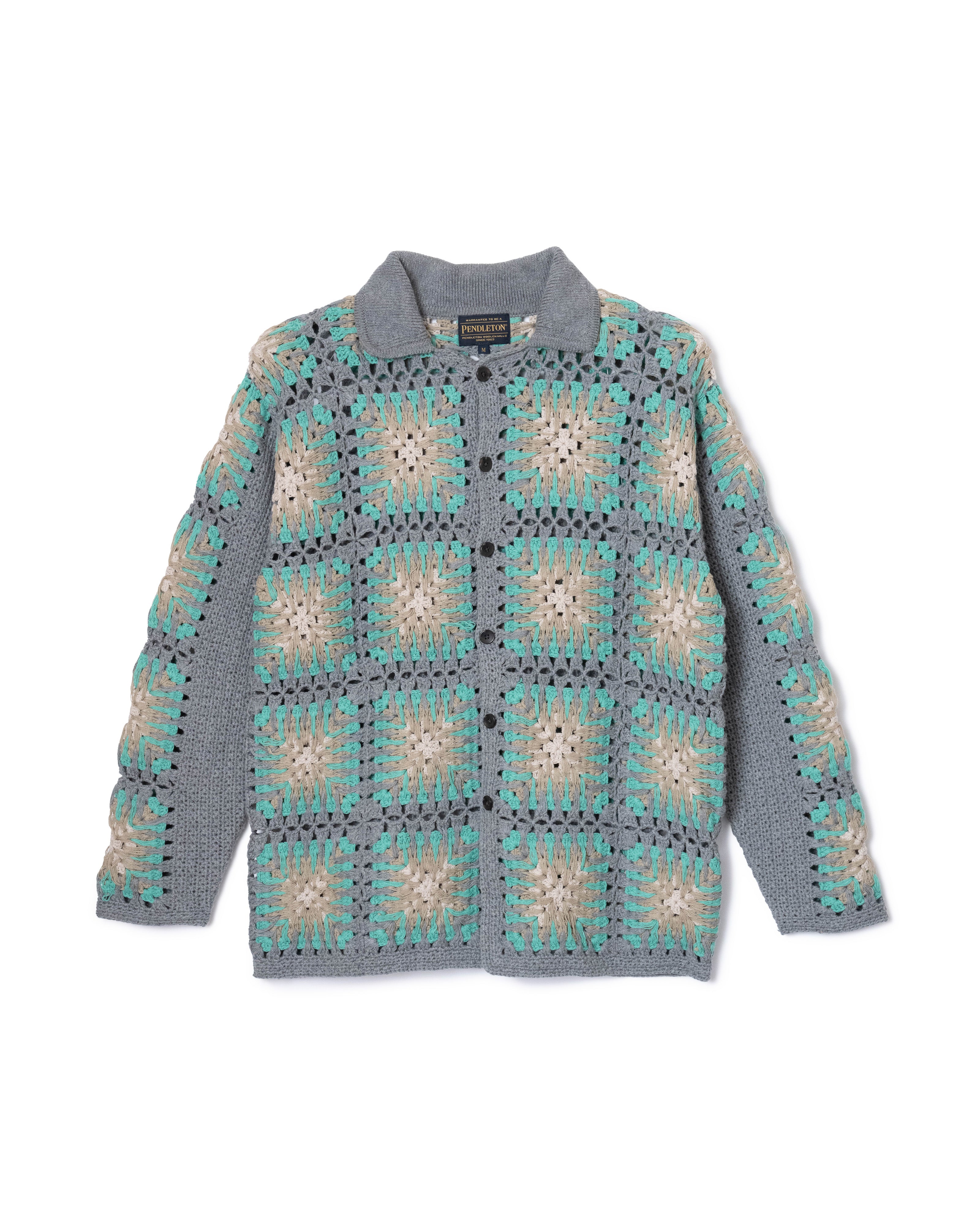 クロシェット・ポロカーディガン