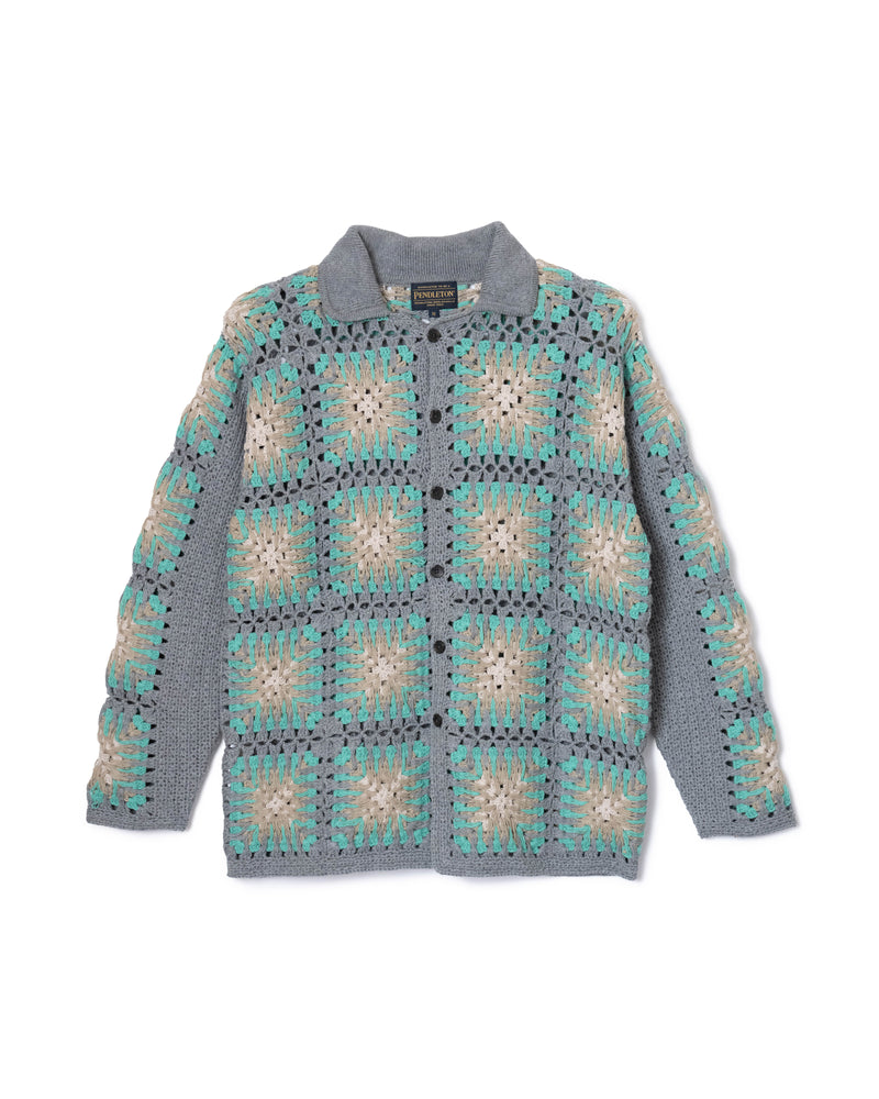 クロシェット・ポロカーディガン